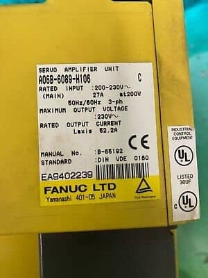 Fanuc A06B-6089-H106. A06B6089H106. Servo Amplifier Unit. (UK/EU Please Read)