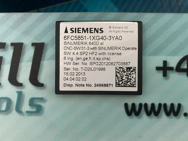 Siemens 6FC5851-1XG40-3YA0. Sinumerik 840D sl. CNC-SW31-3.  (UK/EU please read)