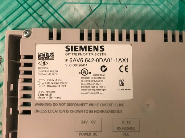 Siemens 6AV6 642-0DA01-1AX1. OP177B PN/DP TK 6 CSTN. HMI, Op Panel. (UK/EU Read)