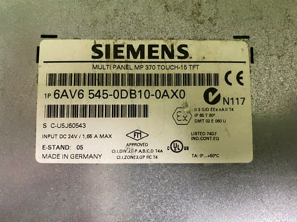 Siemens 6AV6 545-0DB10-0AX0, HMI,Operator Panel. (UK And EU Please Read)