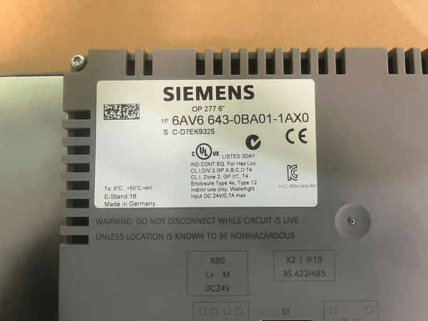 Siemens 6AV6 643-0BA01-1AX0. (UK And EU Please Read)