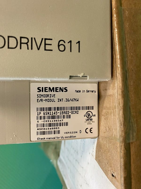 Siemens 6SN1145-1BA02-0CA2. Simodrive 611 E/R Modul INT 36/47kW. (UK/EU Read)
