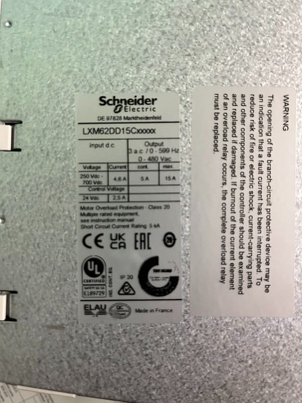Schneider LXM62DD15C21322. Lexium LXM 62 D. (UK / EU Read)