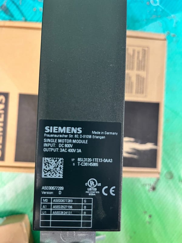 Siemens 6SL3120-1TE13-0AA3. (UK And EU Buyers Read)
