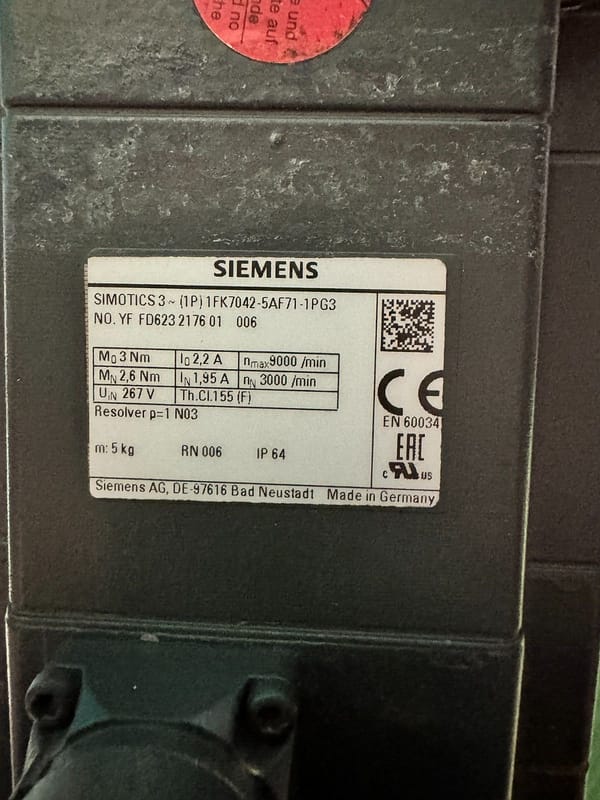 Siemens 1FK7042-5AF71-1PG3 (UK And EU Buyers Please Read)